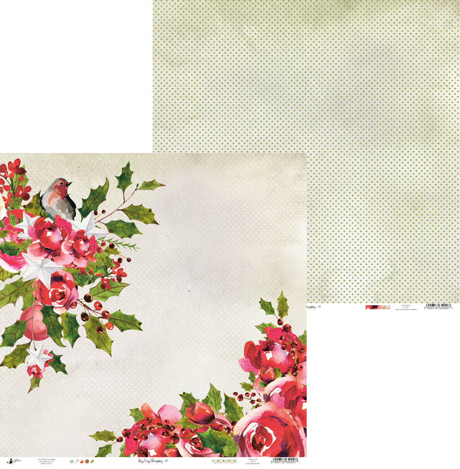 Rosy Cosy Christmas 6x6" - sada 6 listů