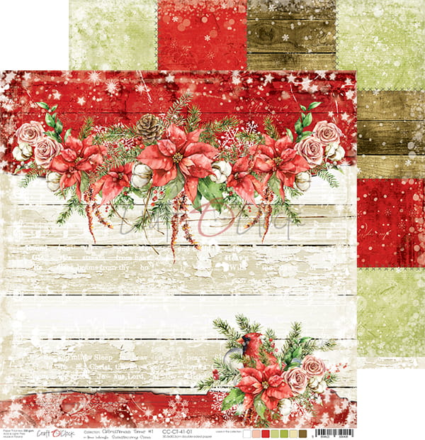 Christmas Time 12x 12" - 6 ks +1 ks k vystřihování