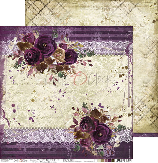 Plum in Chocolate 12"x 12" - sada 6 ks