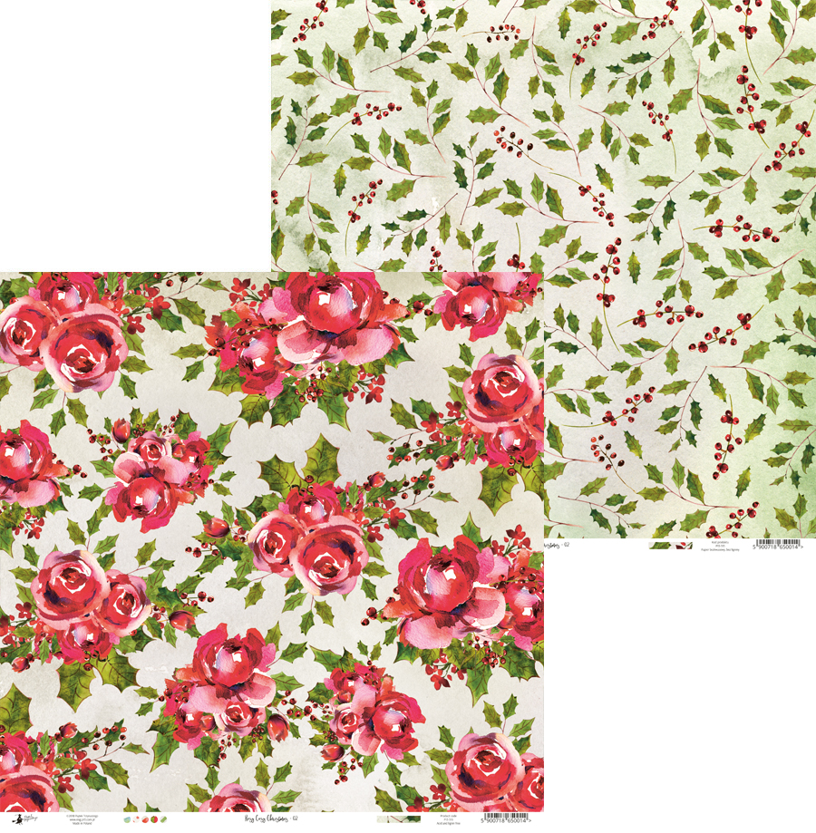 Rosy Cosy Christmas 6x6" - sada 6 listů
