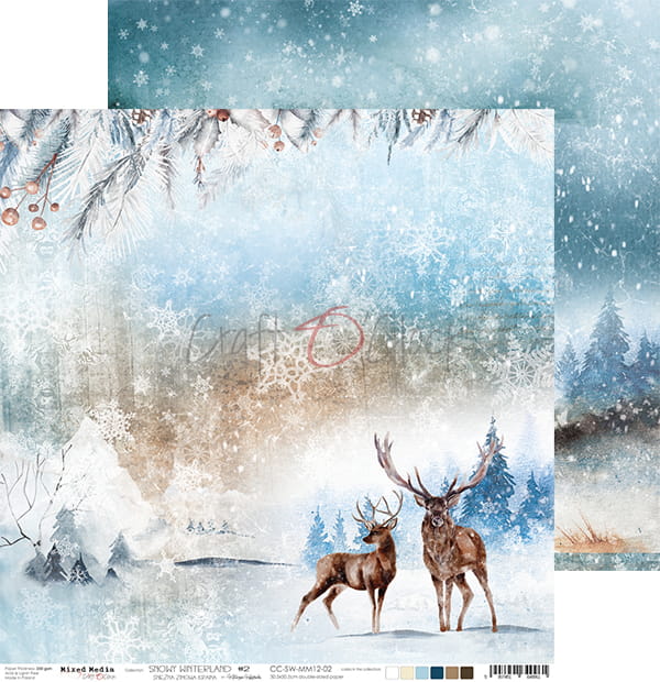 Snowy Winterland 12x12" - 6 ks +1 ks k vystřihování 
