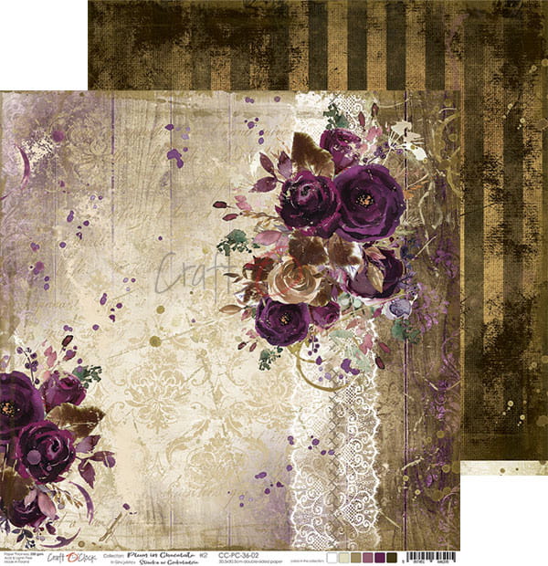 Plum in Chocolate 12"x 12" - sada 6 ks