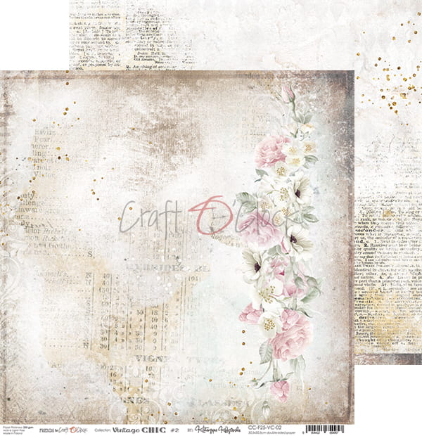 Vintage Chic 12"x 12" - sada 6 ks + 1 arch k vystřižení