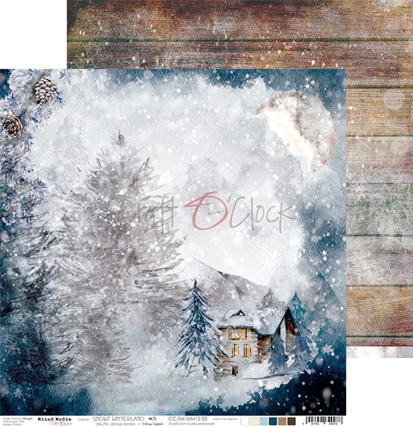 Snowy Winterland 12x12" - 6 ks +1 ks k vystřihování 