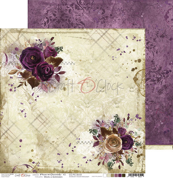 Plum in Chocolate 12"x 12" - sada 6 ks
