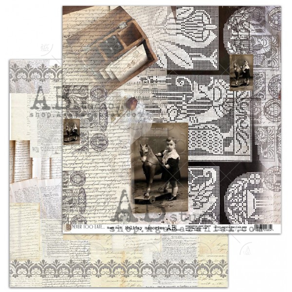 Never Too Late 12x12" - sada 8 listů+1 list k vystřižení