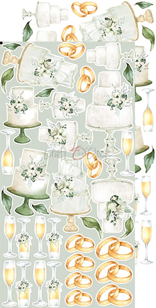 Greenery Invitation - svatba - obrázky k vystřižení