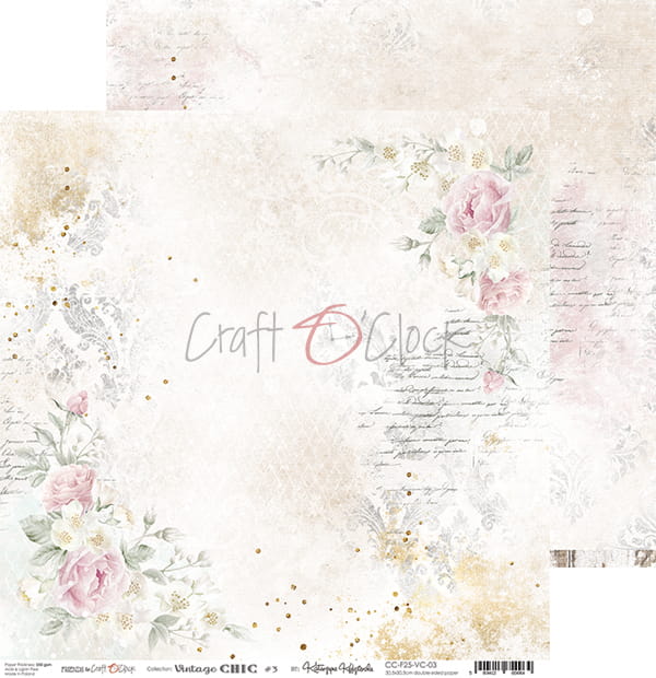 Vintage Chic 12"x 12" - sada 6 ks + 1 arch k vystřižení