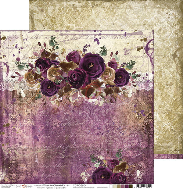 Plum in Chocolate 12"x 12" - sada 6 ks