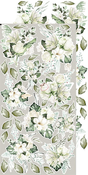 Greenery Invitation - květy - obrázky k vystřižení