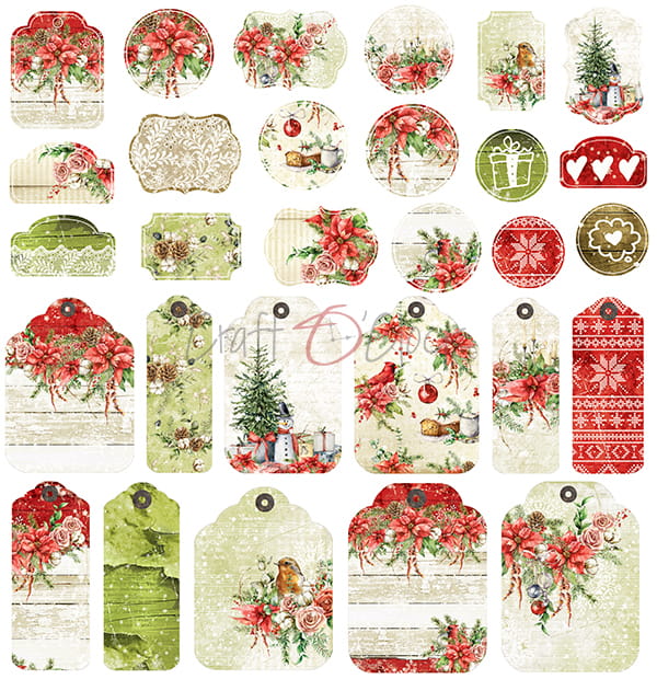 Christmas Time 12x 12" - 6 ks +1 ks k vystřihování