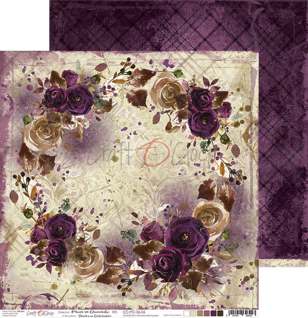 Plum in Chocolate 12"x 12" - sada 6 ks