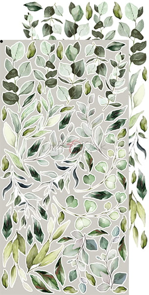 Greenery Invitation - květy - obrázky k vystřižení