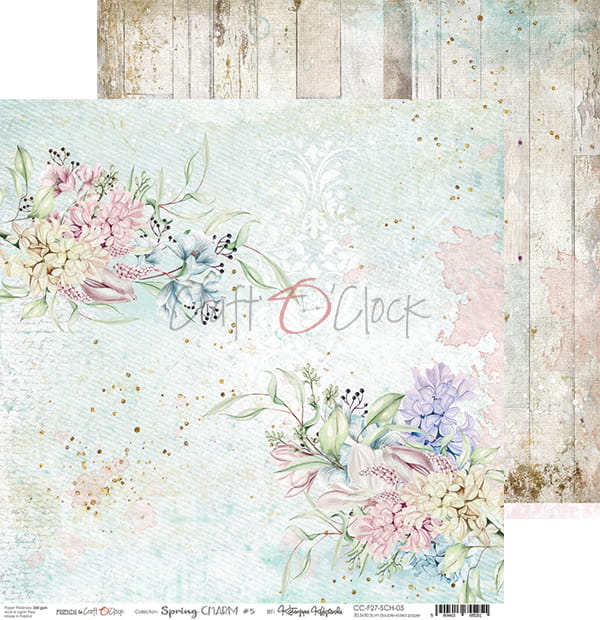 Spring Charm 12"x 12" - sada 6 ks + 1 bonus