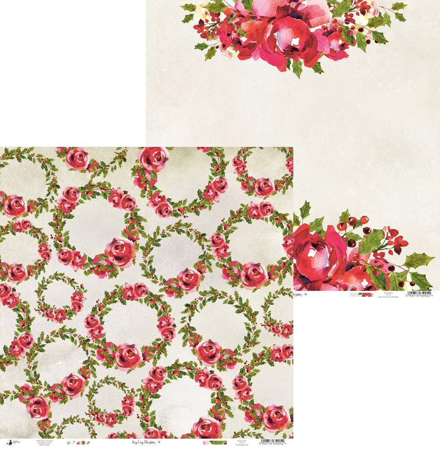 Rosy Cosy Christmas 6x6" - sada 6 listů
