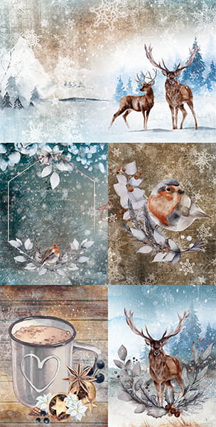Snowy Winterland - obrázky k vystřižení