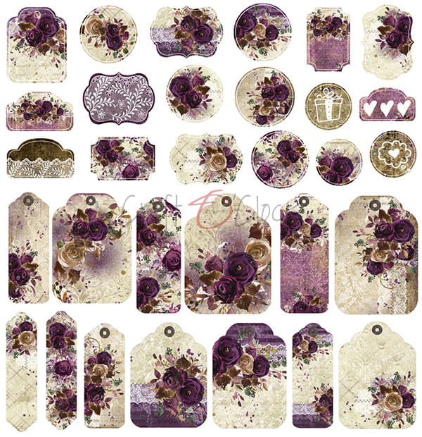 Plum in Chocolate 12"x 12" - sada 6 ks