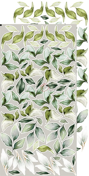 Greenery Invitation - květy - obrázky k vystřižení