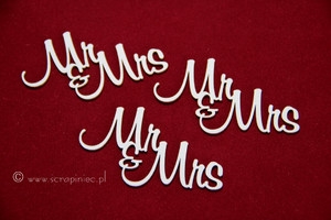 Nápis Mr&Mrs - 3 ks