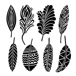 Šablona/maska 6x6 Stencil Fancy Feathers 