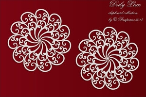 Rozety velké/Doily Lace - 2 ks