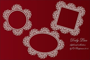 Sada rámečků/Doily Lace - 3 ks