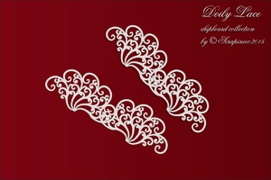 Krajkové bordury 02/Doily Lace - 2 ks