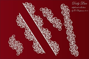 Sada krajkových bordur/Doily Lace - 5 ks