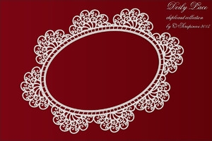 Rámeček - ovál/Doily Lace - 1 ks