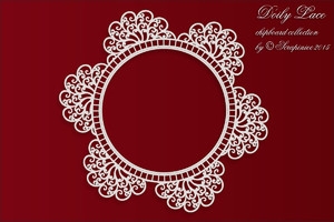 Rámeček - kruh/Doily Lace - 1 ks