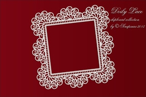 Rámeček - čtverec/Doily Lace - 1 ks