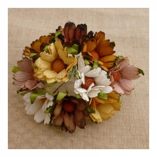 Chrysanthemum Earth Tone 4,5 cm - 5 ks