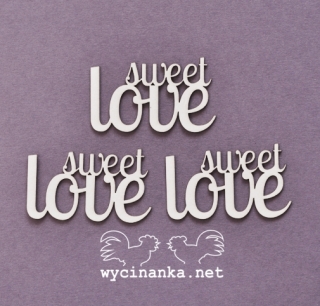 Nápis "sweet love" - 3 ks