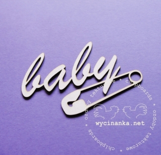 Nápis "baby" se špendlíkem - 1 ks