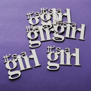 Nápis "it´s a girl" - 6 ks