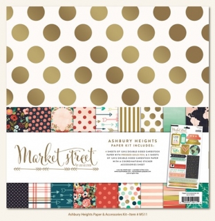 Market street/Ashbury Heights 12x12" - sada 9 listů a 1 list samolepek