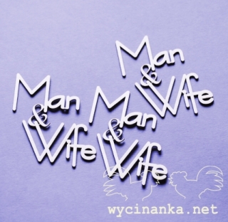 Nápis "Man & Wife"  - 3 ks