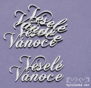 Nápis "Veselé Vánoce" - 3 ks