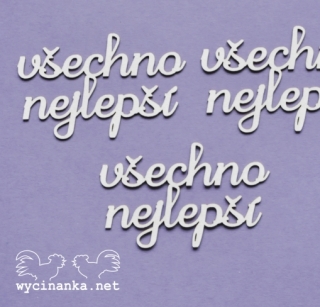 Nápis "všechno nejlepší" vzor 2 - 3 ks