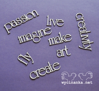 Sada nápisů "make art" - 8 ks