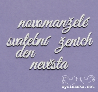 Sada nápisů "svatební den" - 4 ks