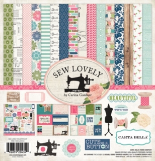 Sew Lovely 12x12" - sada 12 listů a arch samolepek