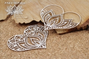 Srdce s lotosem/Mehendi - 2 ks