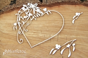 Srdce/Mistletoe - 3 ks