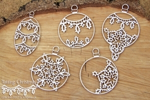 Baňky velké/Tatting christmas - 5 ks