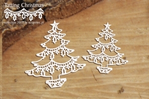 Vánoční stromky/Tatting christmas - 2 ks