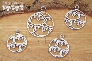 Baňky malé/Tatting christmas - 4 ks