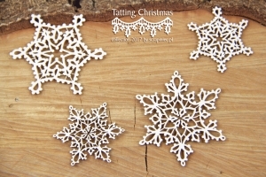 Hvězdy malé/Tatting christmas - 4 ks