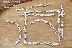 Sada z ostnatého drátu/Stitches - 4 ks