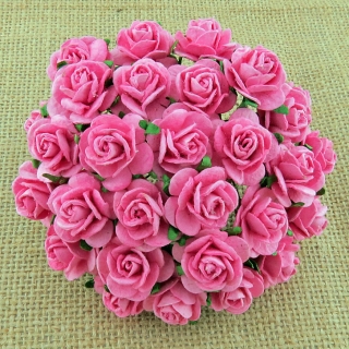 Pink Open Roses 15mm - 5 ks